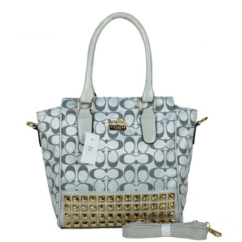 Coach Legacy Tanner In Studded Signature Small Grey Crossbody Bags BNQ